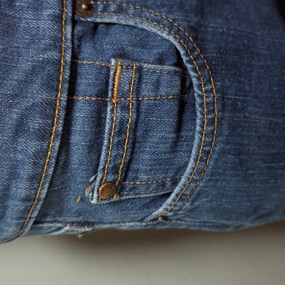 THE LIMITED Womens Long Indigo Blue 5-Pocket Mid-Rise Jeans-EUC-Sz 8L - Picture 5 of 17